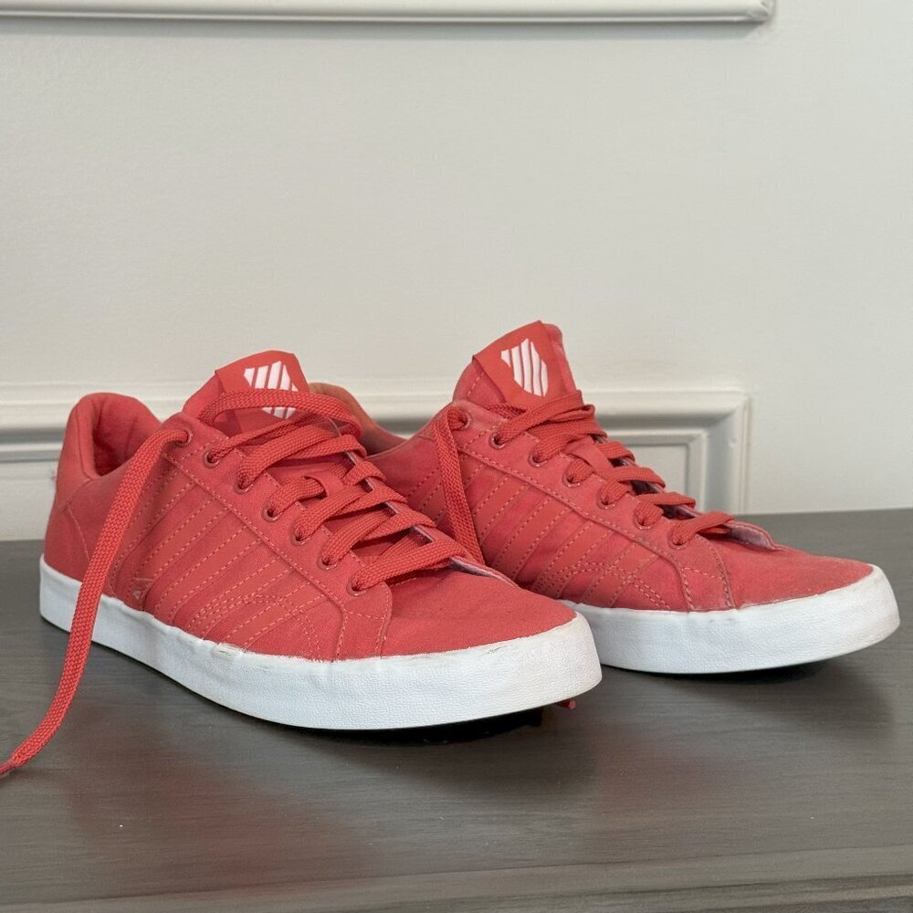 K-Swiss Red Woman’s LOW 93739-645-M Canvas Tennis Shoe Size 8.5